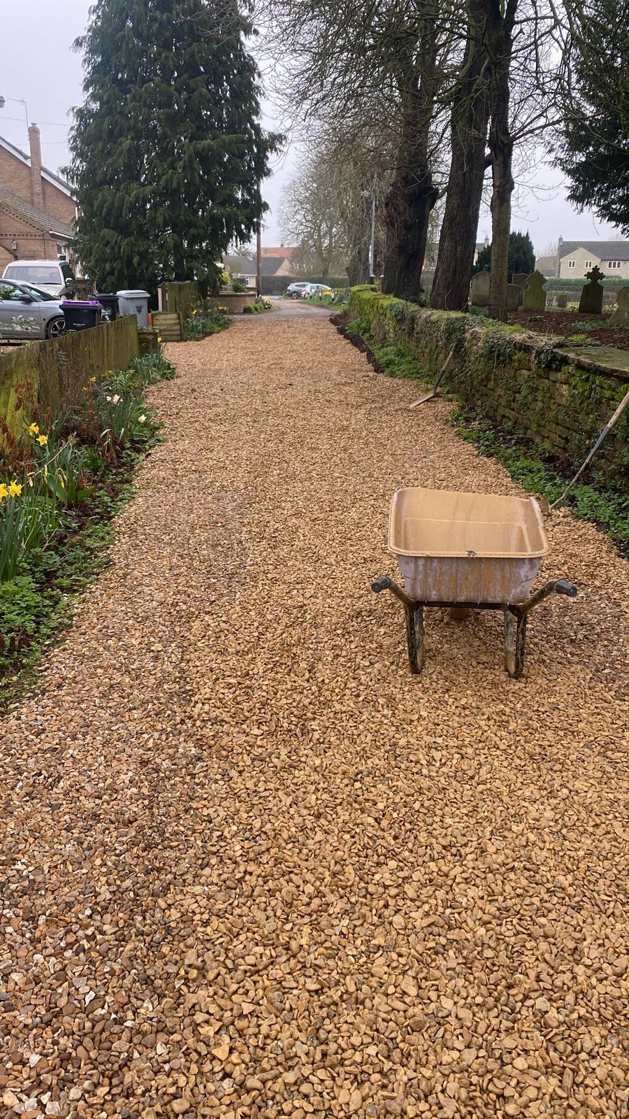 Church lane after the gravel donated by breedons